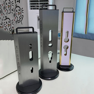 Aluminum Alloy and Wood Fingerprint Door Lock Display Stand 120x610mm 3.5kg 60mm Thickness