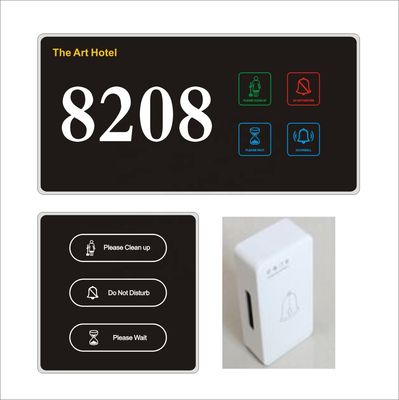 Hotel Electronic Doorplate with 5 Years Warranty Standard 86 Bottom Box and Touch Control for Hotel Room Service
