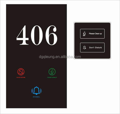 Hotel Electronic Doorplate with AC 220V Touch Control and 86 Bottom Box for Easy Installation