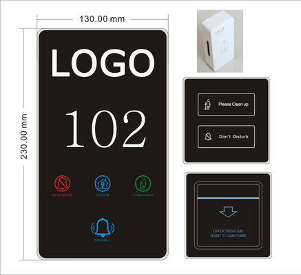 Hotel Project LED Customized Logo Language Room Number Door Signs Touch Switch Floor Signs Door Plate With DND Switch Light