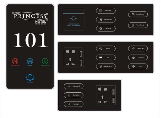QL-E1 Hotel LED Doorplate Room Number Acrylic Customized Logo Touch Switch Hotel Doorplate With DND Switch