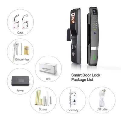 Qleung S924 Max Aluminum Alloy 3D Face Tuya APP Remote Control Password Key Code Biometric Fingerprint Automatic Smart Door Lock