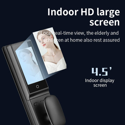 Automatic Fingerprint 3D Face Recognition Door Lock Palmprint LCD Display Tuya Active Video Calling WiFi Access Control Digital Door Lock