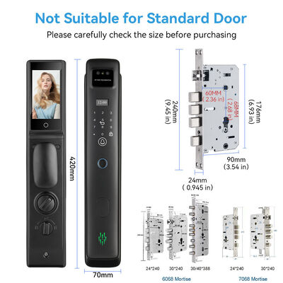 Automatic Fingerprint 3D Face Recognition Door Lock Palmprint LCD Display Tuya Active Video Calling WiFi Access Control Digital Door Lock