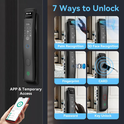 Automatic Fingerprint 3D Face Recognition Door Lock Palmprint LCD Display Tuya Active Video Calling WiFi Access Control Digital Door Lock