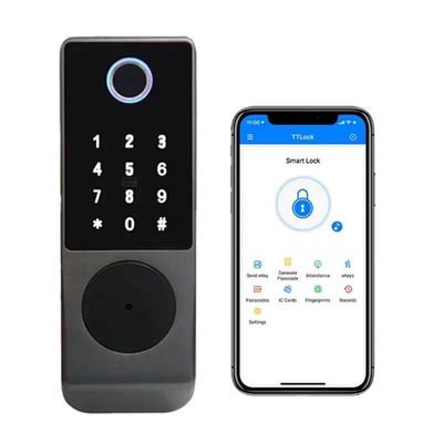 IP65 TTlock Bloqueo de puertas controlado por Bluetooth Impresión digital biométrica
