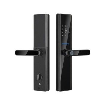Cerraduras de puertas biométricas negras con huellas digitales Tuya TTlock Cerraduras de puertas electrónicas digitales
