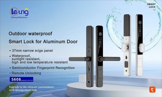 Bloqueo de huellas dactilares impermeable IP65 Negro Plata Bloqueo de puertas de huellas dactilares