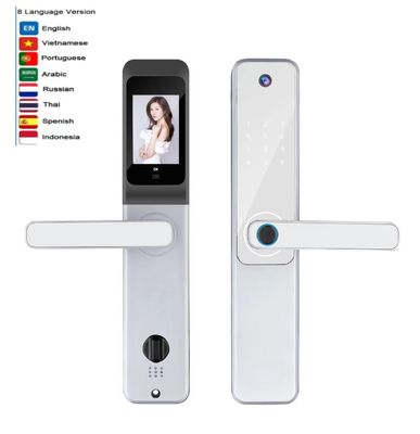 S802Pro huella digital de código de cerradura de puerta 8 idiomas de video de la puerta Smart Lock