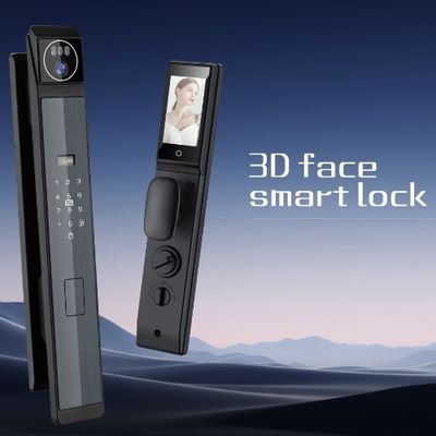 Reconocimiento facial 3D Cerradura inteligente con videollamadas y batería recargable de 4200 Mah