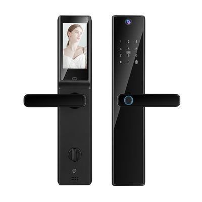 Bloqueo de visor de cámara Tuya APP Intercom Biométrico de huellas digitales Smart Bloqueo de puerta digital