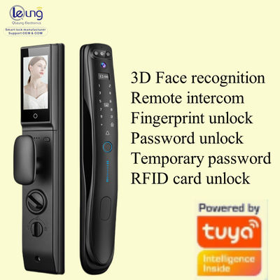 Qlleung S931MAX Automático 3D de identificación facial de vídeo intercomunicador de huellas dactilares Tarjeta de clave Tuya APP Control remoto Cerradura de puerta inteligente
