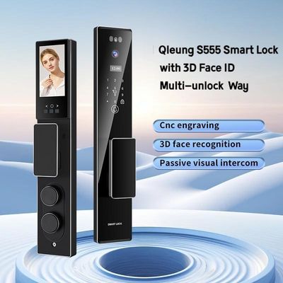 S555 Cerradura de puerta de reconocimiento facial con código clave de tarjeta Palm Tuya Wifi App para desbloquear