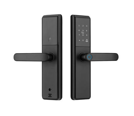 Qleung S851 Cerradura de puertas inteligentes Tuya Wifi Control remoto inteligente huella digital contraseña clave de tarjeta para hoteles Apartamentos Oficinas