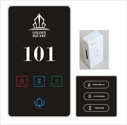 Proyecto Hotel LED Logotipo personalizado Lenguaje Número de habitación Señal de puerta Interruptor táctil Señal de piso Placa de puerta con luz de interruptor DND