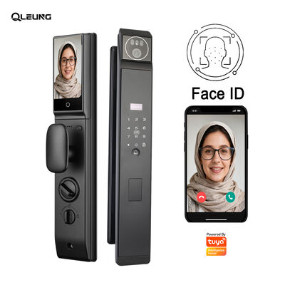 Cerradura inteligente Tuya con reconocimiento facial 3D Impresión de palma pantalla LCD Seguridad de entrada sin llave