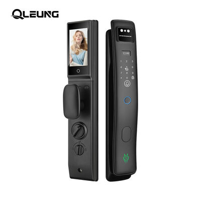 Automática de huellas dactilares 3D de reconocimiento facial Cerradura de la puerta Impresión de palma pantalla LCD Tuya Video activo llamando WiFi Control de acceso Cerradura digital de la puerta