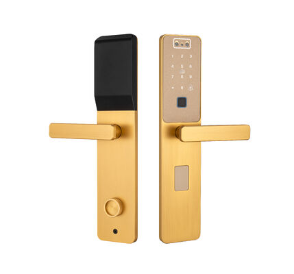 S869 Color dorado CNC Placa delgada reconocimiento facial Vene de la palma desbloquear Tuya Cerradura de la puerta